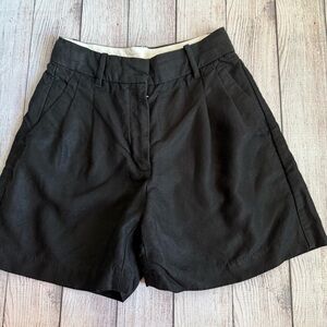 WILFRED Aritzia Black Linen Blend Shorts 0